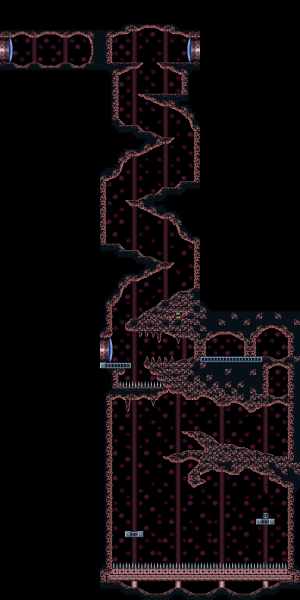 Lower Norfair Fireflea Room assembled from Super Metroid game graphics