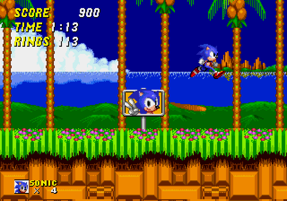 Sonic the Hedgehog 2 gameplay in Emerald Hill