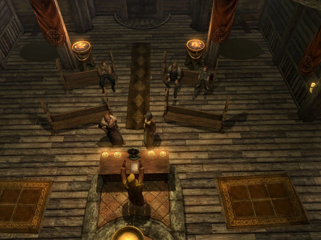 A wedding ceremony inside Skyrim’s Temple of Mara