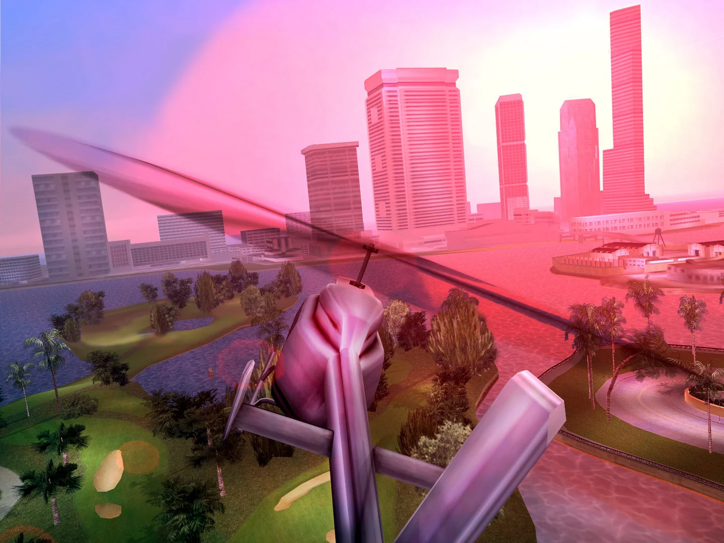 A helicopter over Vice City
