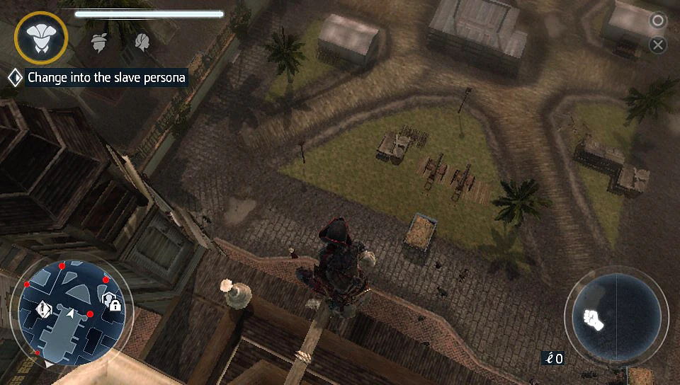 Aveline overlooking a courtyard in Assassin’s Creed III Liberation on Vita