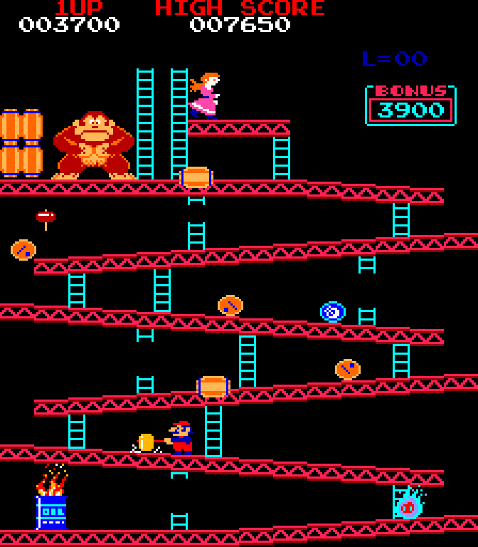 Original Donkey Kong arcade gameplay. Nintendo; source: Wikipedia
